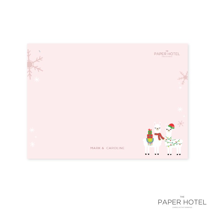 

NOTECARD - THE FA LA LA LA LLAMA (PERSONALIZED INITIALS/ NAME, 16PCS)
