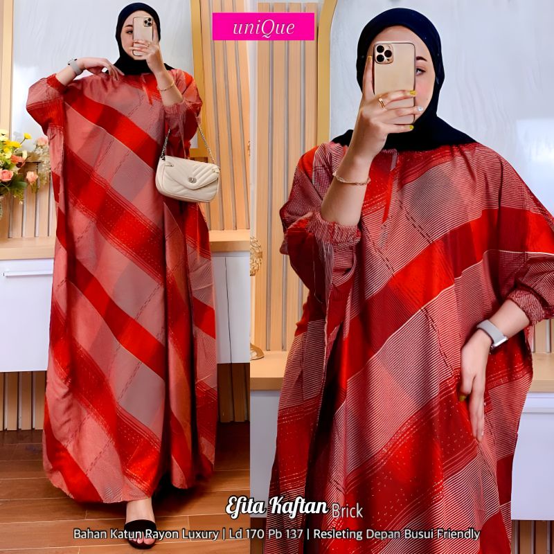 Efita Kaftan / Gamis Twill Ori Super HQ / Gamis Kaftan