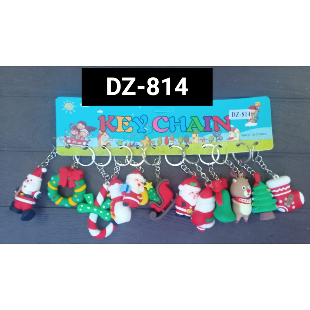 HWLB Gantungan Kunci Squishy keychain lucu festive karakter isi 1 , 4 , 12 untuk souvenir