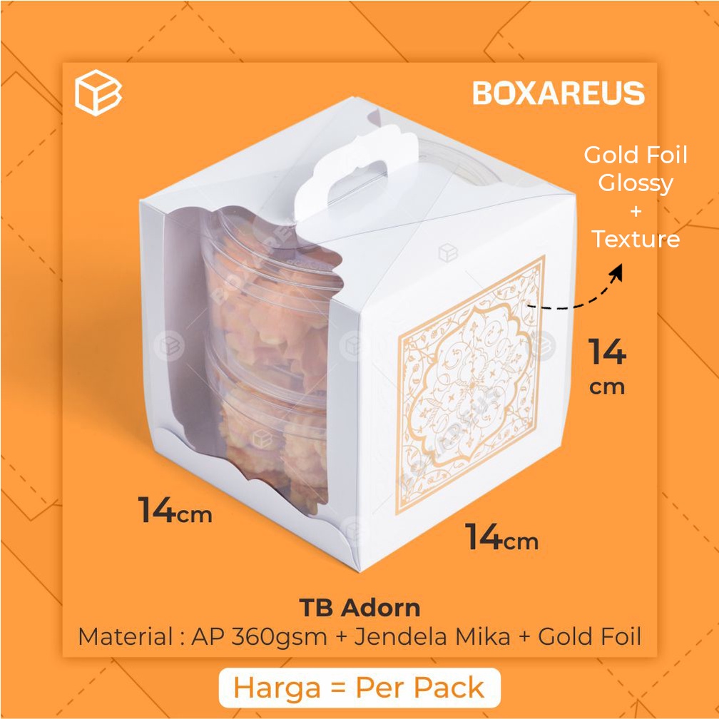 Dus Chiffon Box Mini Cake Kotak Kue Kering Kemasan Roti Packaging Kue - TB ADORN