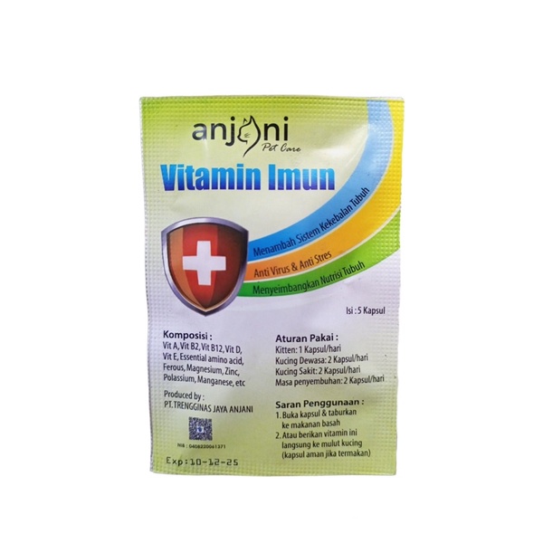 VITAMIN IMUN KUCING SEHAT IMUN BOOSTER KUCING Anjani p-Care isi 5 kapsul