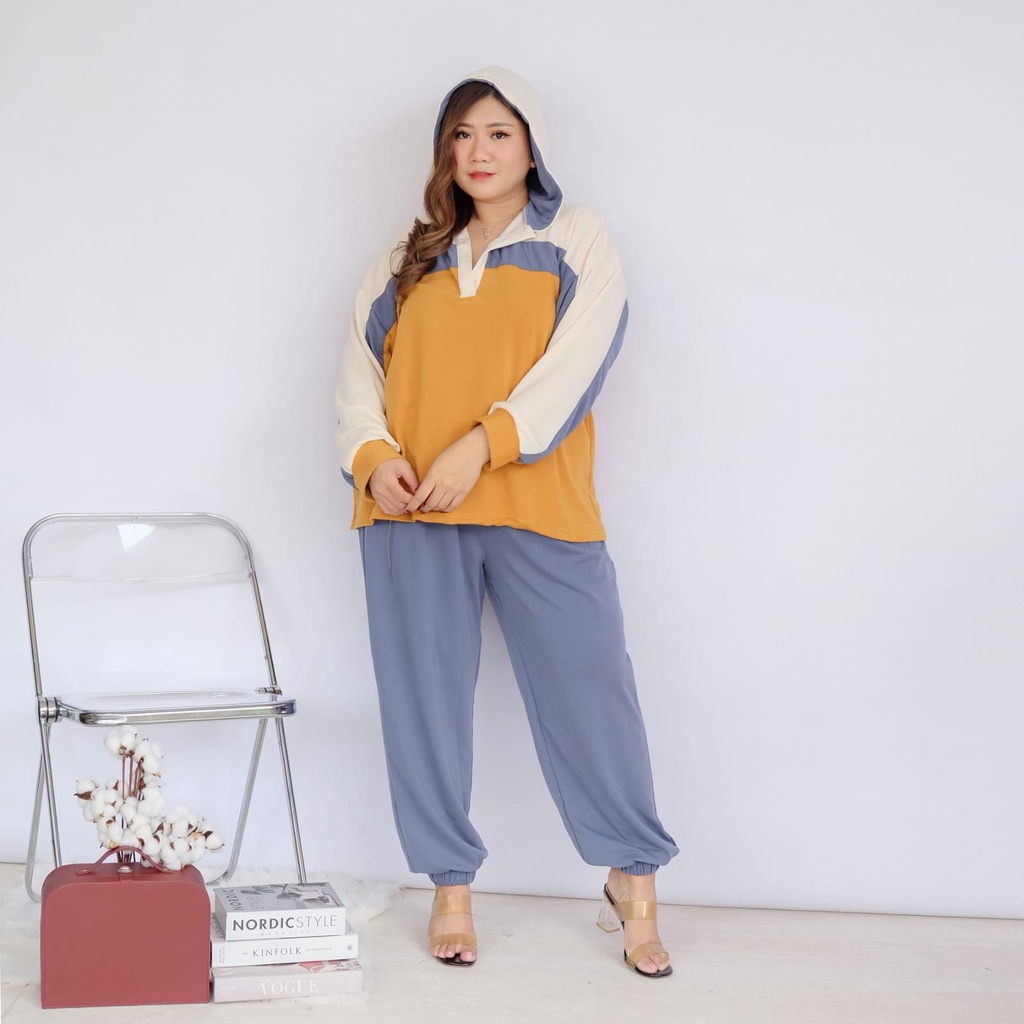 BIGWELL CLARA KOMBINASI/ATASAN WANITA BIGSIZE/ ATASAN JUMBO WANITA