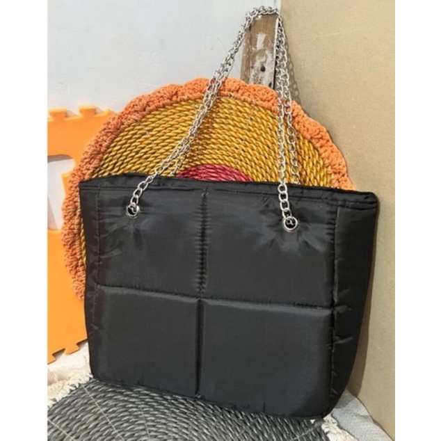 Tote Bag Lollyta Puffy  Pakai Resleting Tali Rantai Tas Wanita Lucu