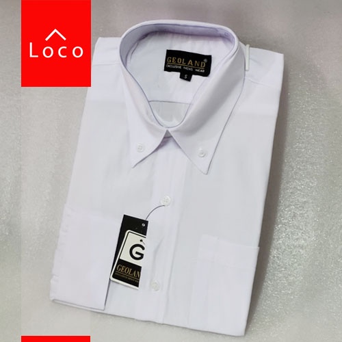 Kemeja Geoland / Kemeja Lengan Panjang Putih / HItam Formal