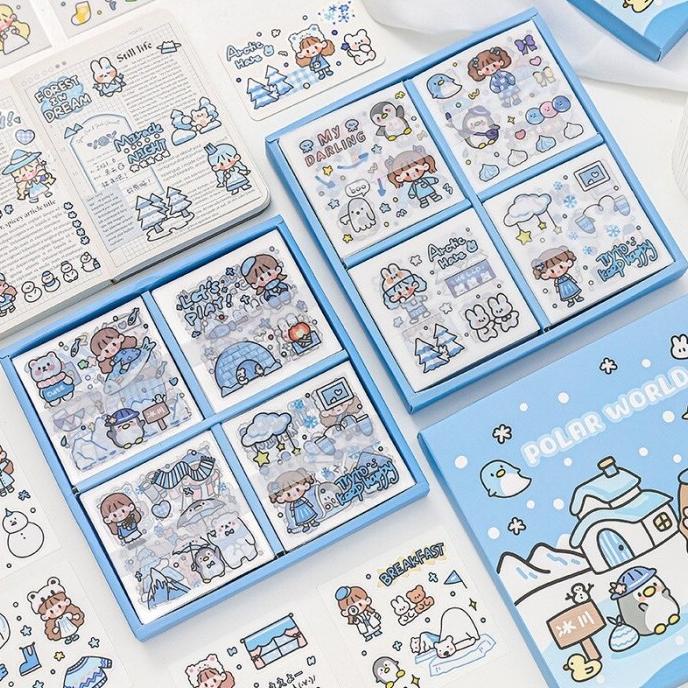 

1 Pc Cute Decorative Planner Lucu Snow Polar Bear Tahan Air