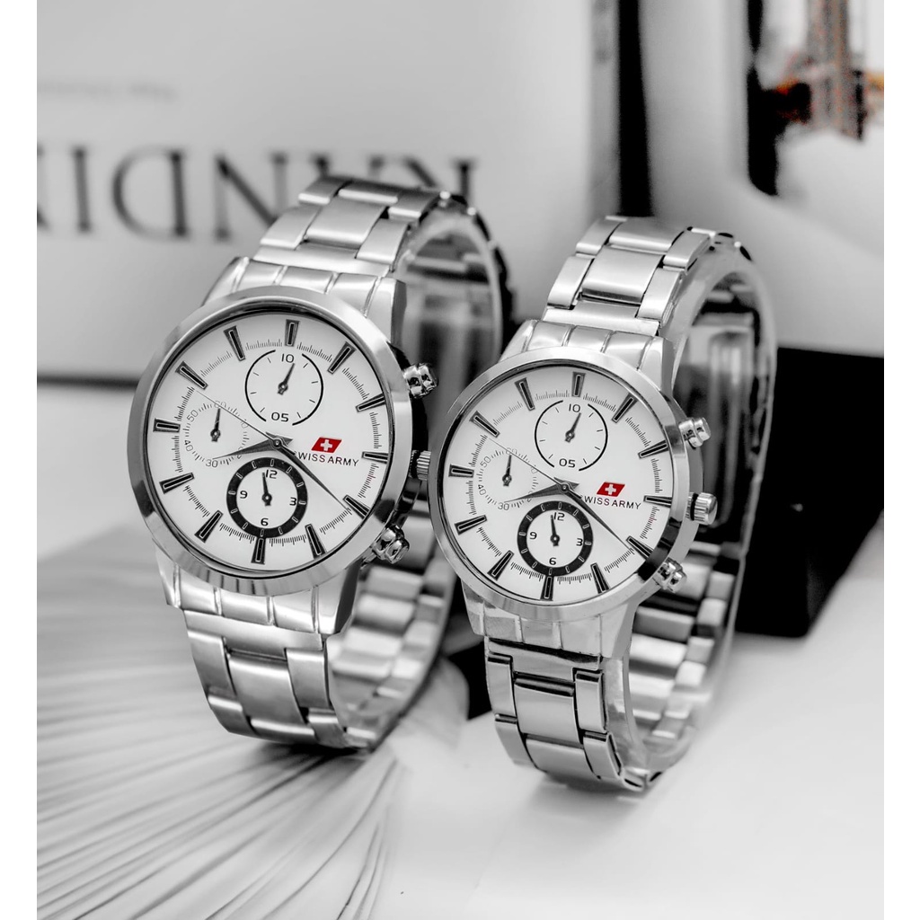 BAJ COD JAM TANGAN COUPLE RANTAI CRHONO VARIASI GROSIR IMPORT PRIA WANITA PASANGAN MURAH PREMIUM RM065