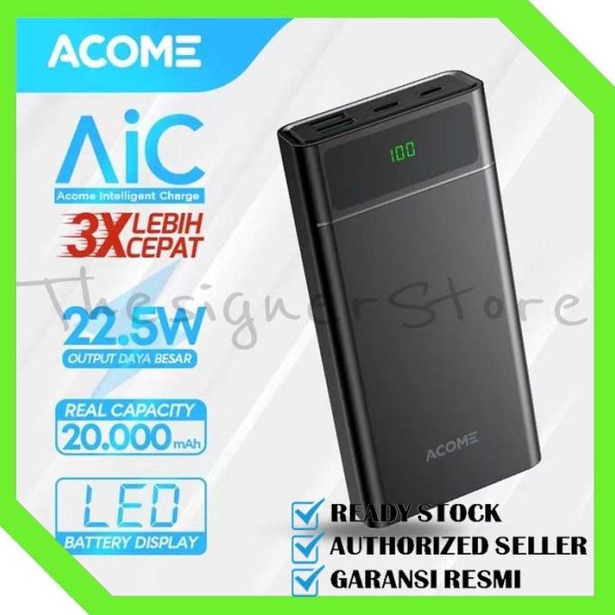 Acome Powerbank 20000Mah Fast Charging Qc3.0 Pd Vooc Scp Dash Ap201