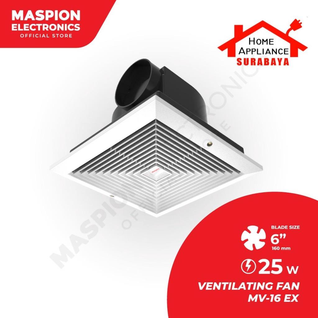 MASPION Kipas Angin Hisap Plafon -  Hexos Exhaust Fan Ceiling / Ventilating Fan 16CM 6 Inch MV-16EX / MV16EX