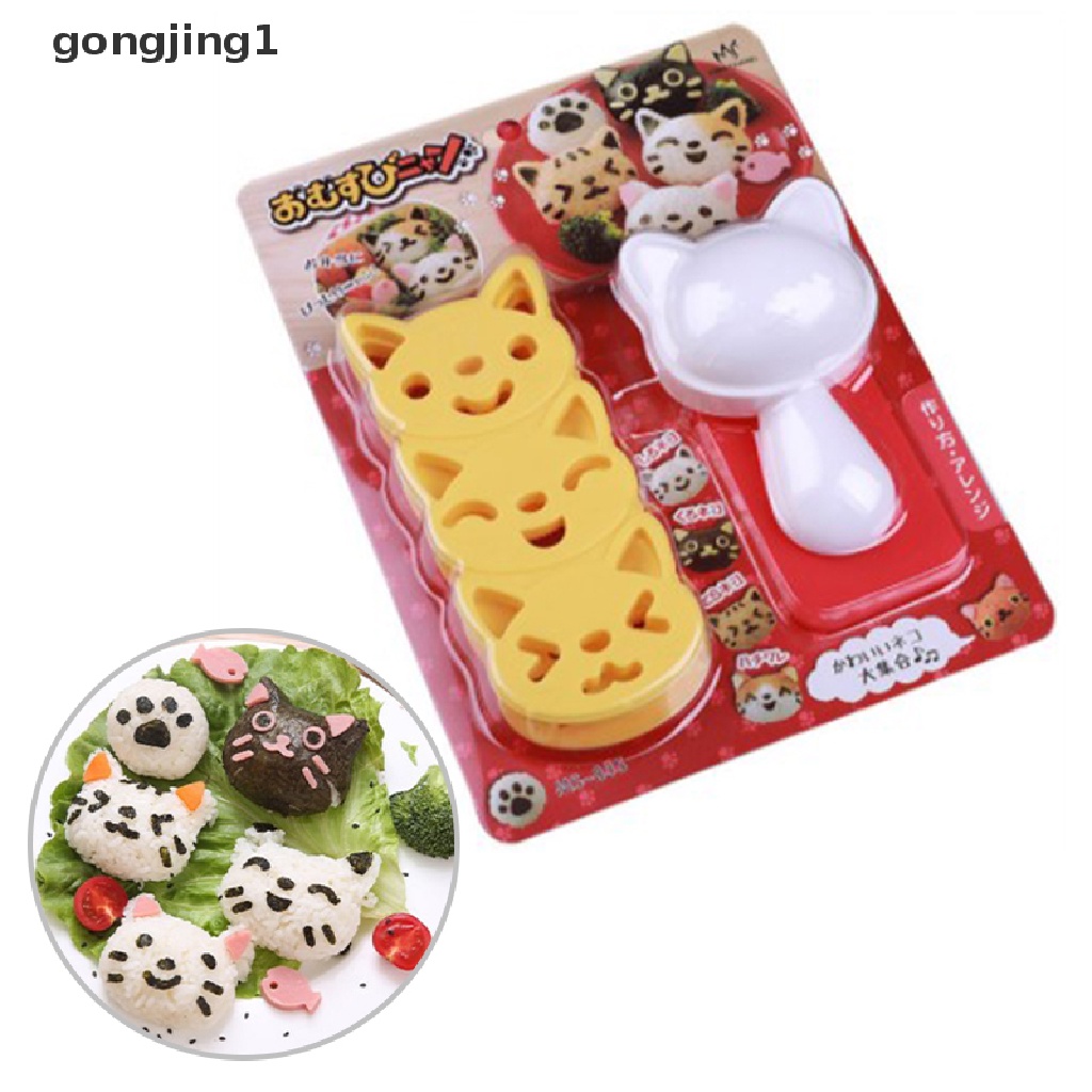 Ggg 1set Cetakan Nasi Sushi Kucing Smile Lucu Decor Cutter Sandwich DIY Tool ID