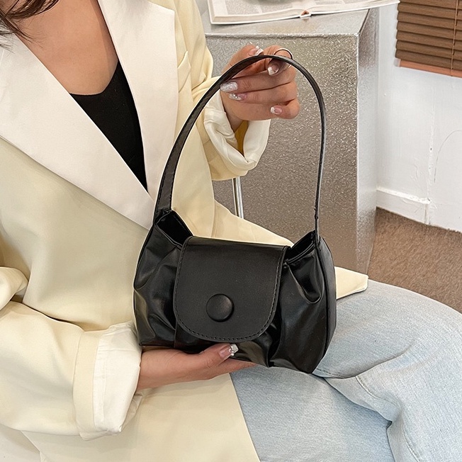Finom Sessy - Tas Bahu Kancing Polos Simpel | Shoulder Bag Slingbag Wanita Remaja Cute Korean