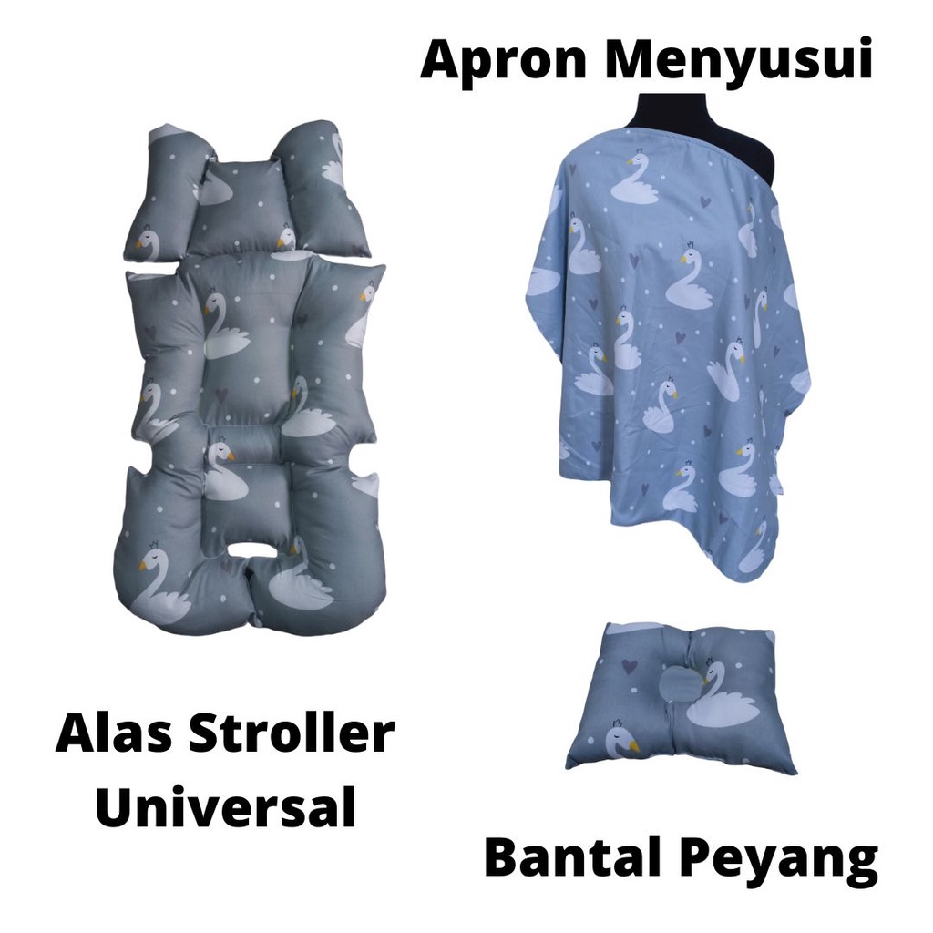 Termurah! Paket Alas Stroller Semua Merek Stroler, Apron Menyusui Nursing Cover, Bantal Peyang Bayi