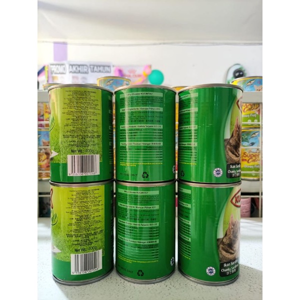 EXPEDISI ( 24 Kaleng / 1 Dus ) Makanan Kucing Kucinta Kaleng Chunky Sardines 400G