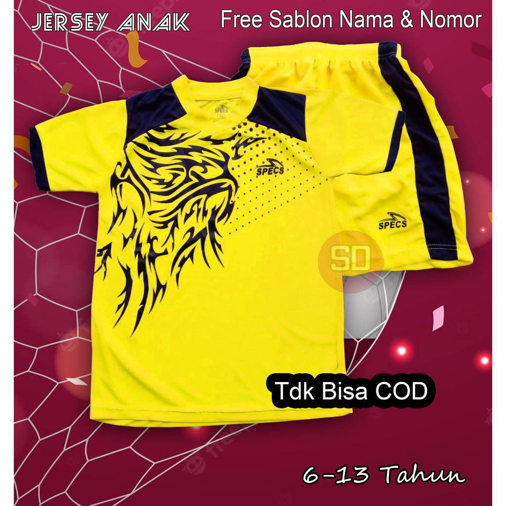 Jersey Baju Anak Laki Laki Perempuan 6-13 Tahun Free sablon Nama dan Nomor Punggung