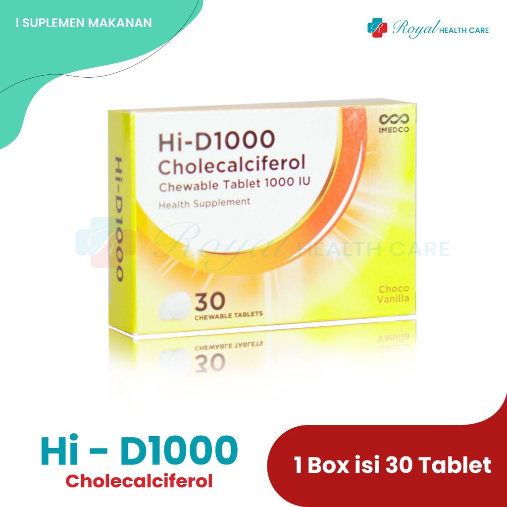 Hi-D 1000 BOX 30 Tablet Meningkatkan Kadar Vitamin D