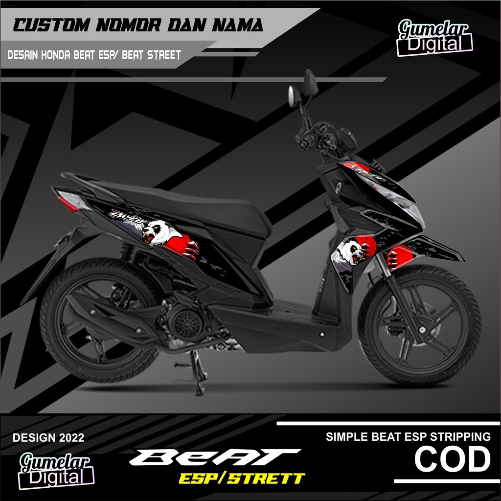 STRIPPING STIKER MOTOR BEAT ESP 2016 2017 2018 2019 FI / BEAT STREET NEW ESP ISS VARIASI HONDA 007