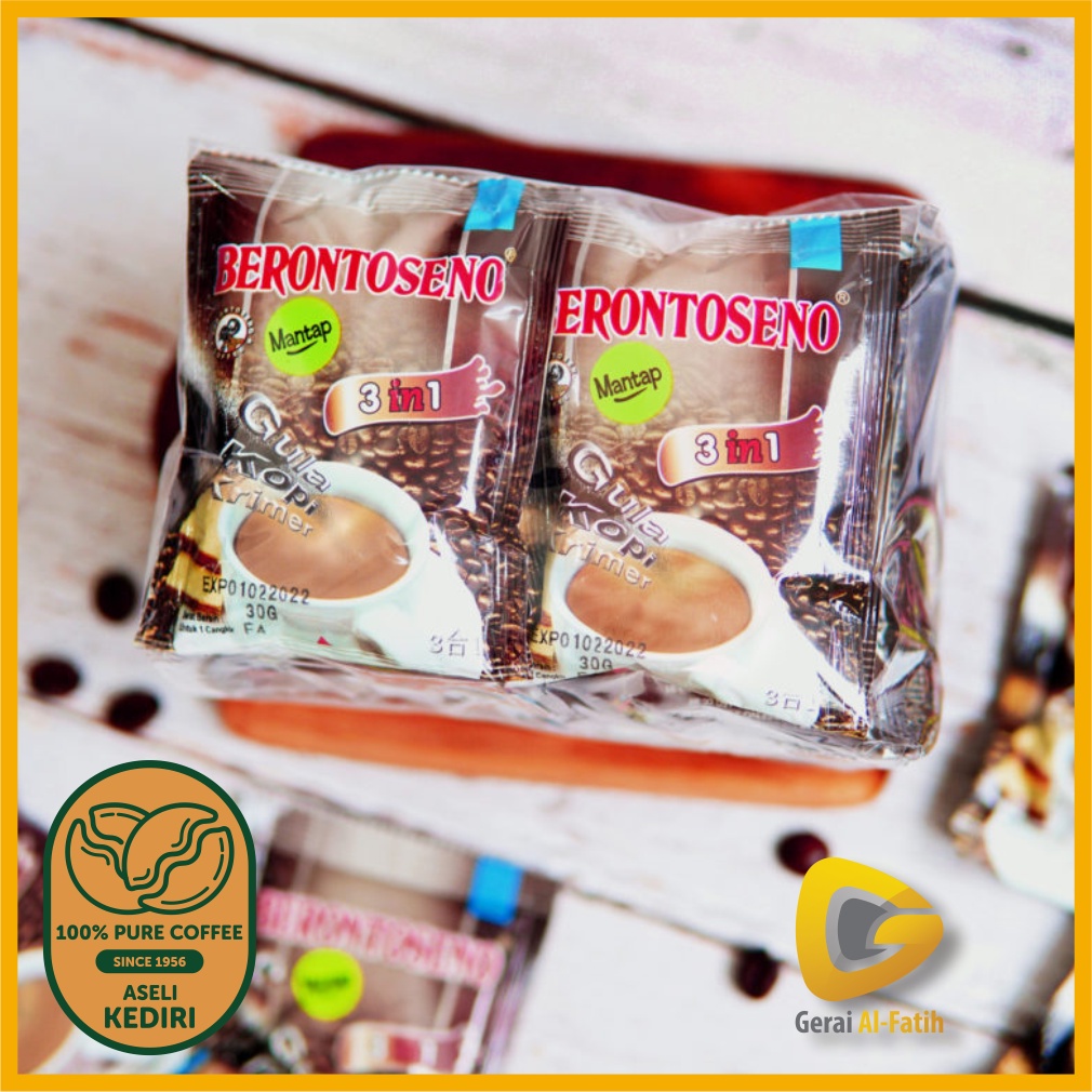 

Kopi Mix 3 in 1 (Kopi Gula Creamer) - Tinggal Seduh - Sachet - Kopi Berontoseno Aseli Kediri