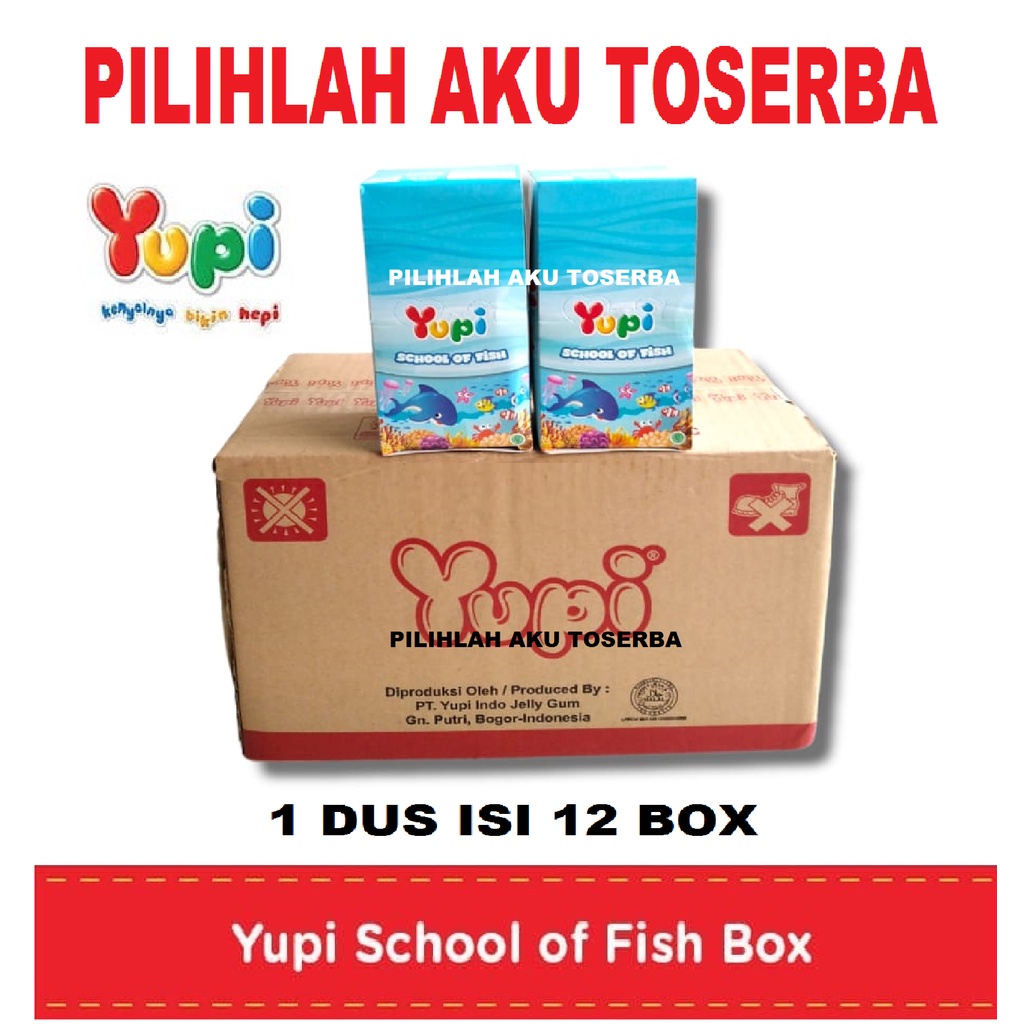 YUPI SCHOOL OF FISH BOX isi 12 PCS - (HARGA 1 DUS ISI 12 BOX)