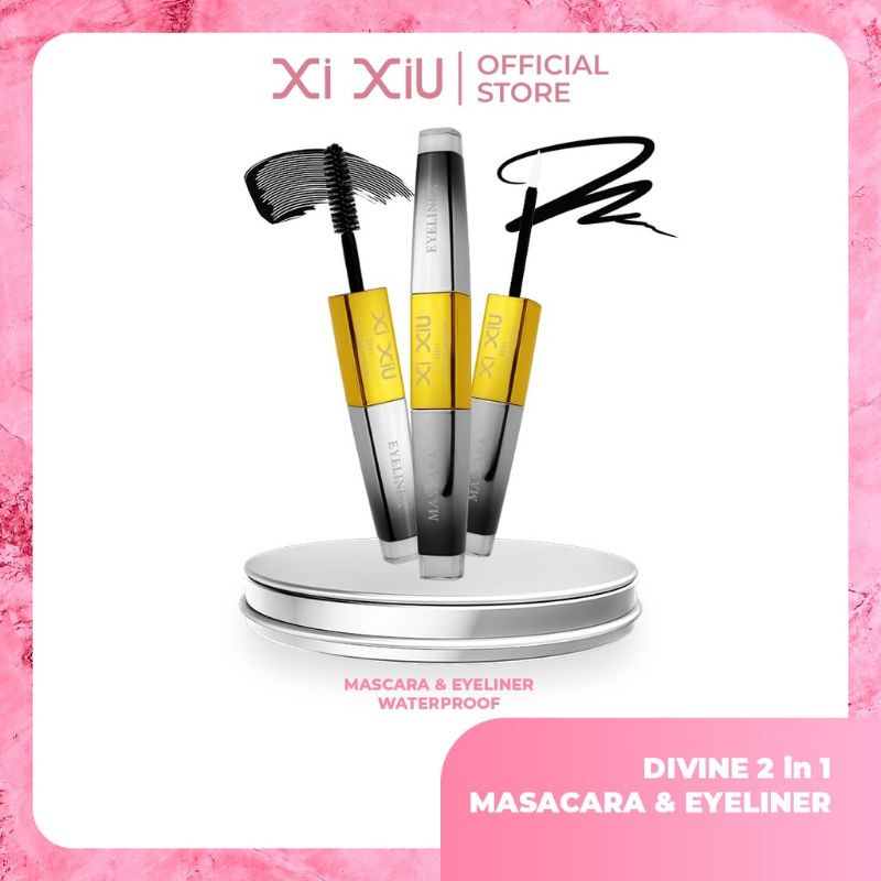 XI XIU Divine 2in1 Black Mascara Dan Eyeliner | Waterproof &amp; Volumizing BPOM