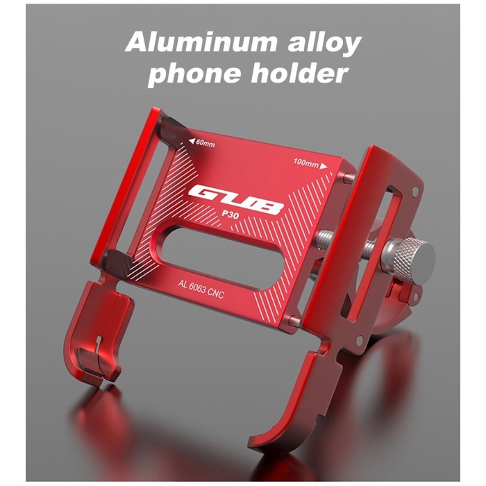 GUB P10 P30 Phone Holder HP Sepeda Motor Anti Getar Alumunium Alloy