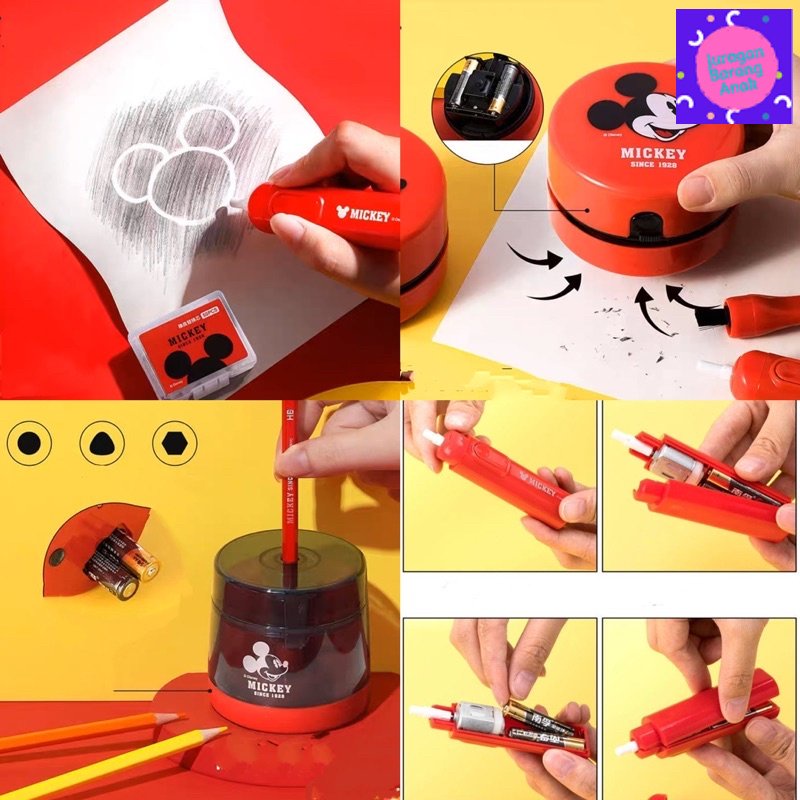 

Fun Edutoy disney deluxe electric stationary set peralatan menulis elektrik lengkap serutan kado
