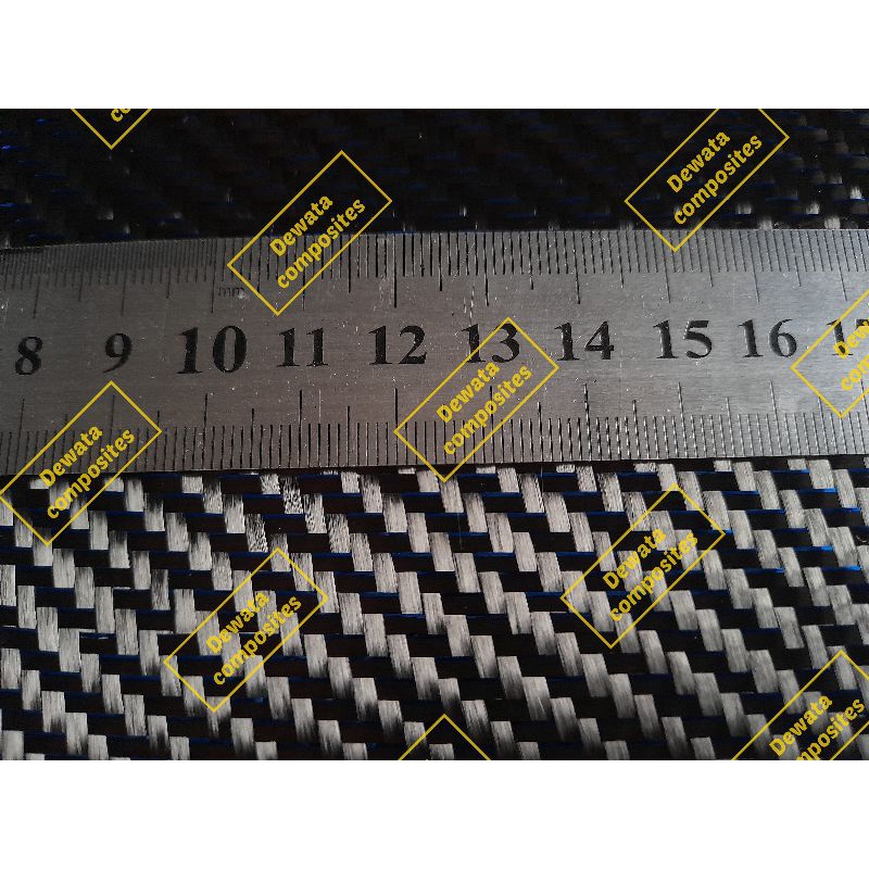 Serat carbon fiber fabric twill 200gsm BLUE METALIC