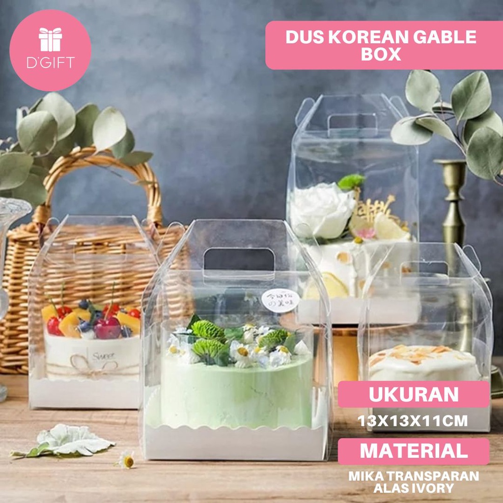 Jual Pcs Gable Box Mika Transparan Hampers Box Kue Jinjing Packaging Makanan Dus Korean