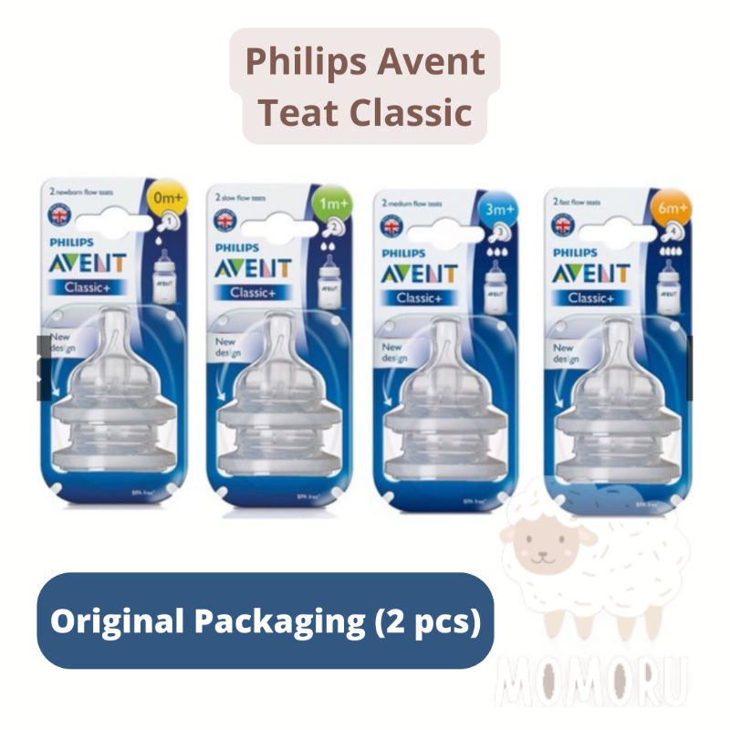 Philips Avent Teat Classic Classic+ Nipple Dot Slim Neck 0m+ 1m+ 3m+ 6m+