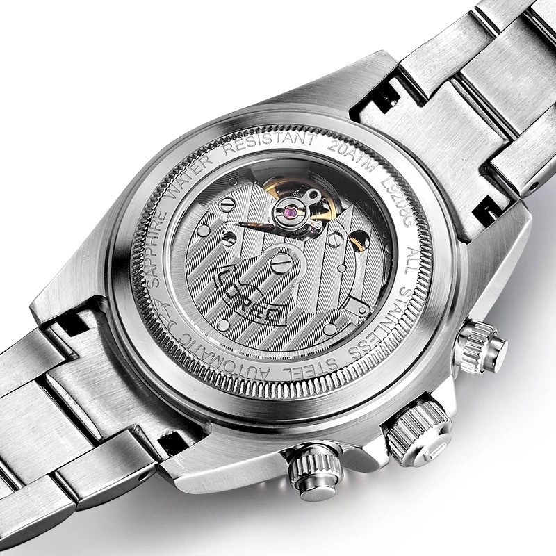 Loreo Daytona Explorer Ice Blue All Stainless Steel Automatic Homage