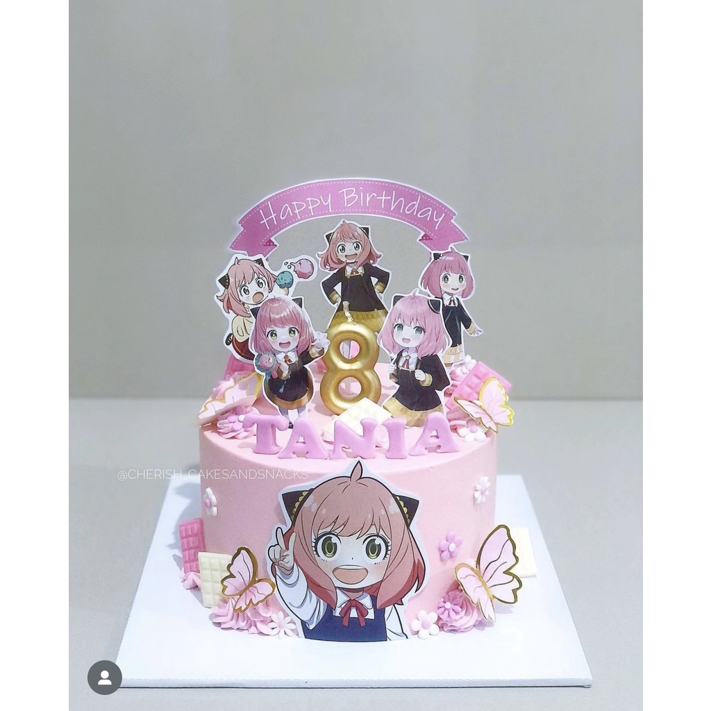 Jual Anya Forger Spy X Family Topper Cake Birthday / Hiasan Kue Ulang