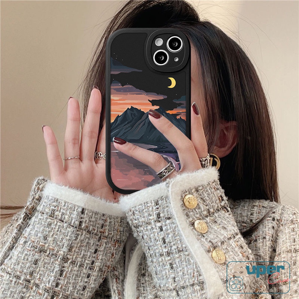 Untuk Realme C53 C31 C55 C12 C15 C30s C17 10PRO C21 C25 C30 C21Y C35 C25Y C25s C11 C20A C3 C17 C20 5 9i 8i 8Pro 6i 5i 6s 7i Lukisan Minyak Salju Gunung Sunset Pemandangan Pasangan Soft Case