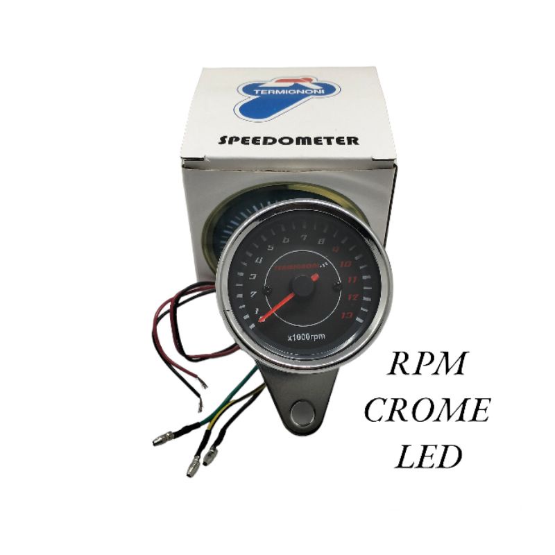 Spidometer Rpm Jarum LED Universal Motor/Universal Mobil Crome Diameter Bulat 7