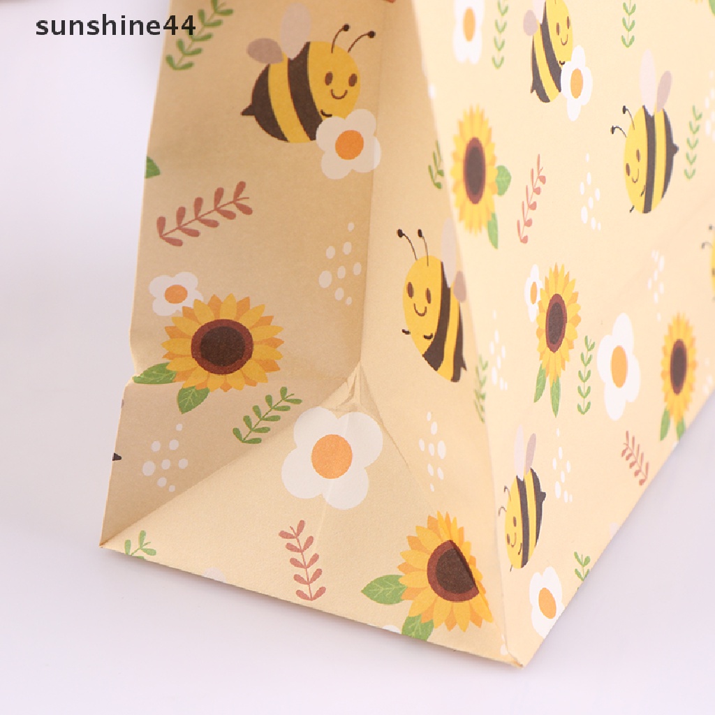 Sunshine 10Pcs Honey Bee Gift Bags Kantong Kemasan Permen Pesta Ulang Tahun Tema Bumble Bee.