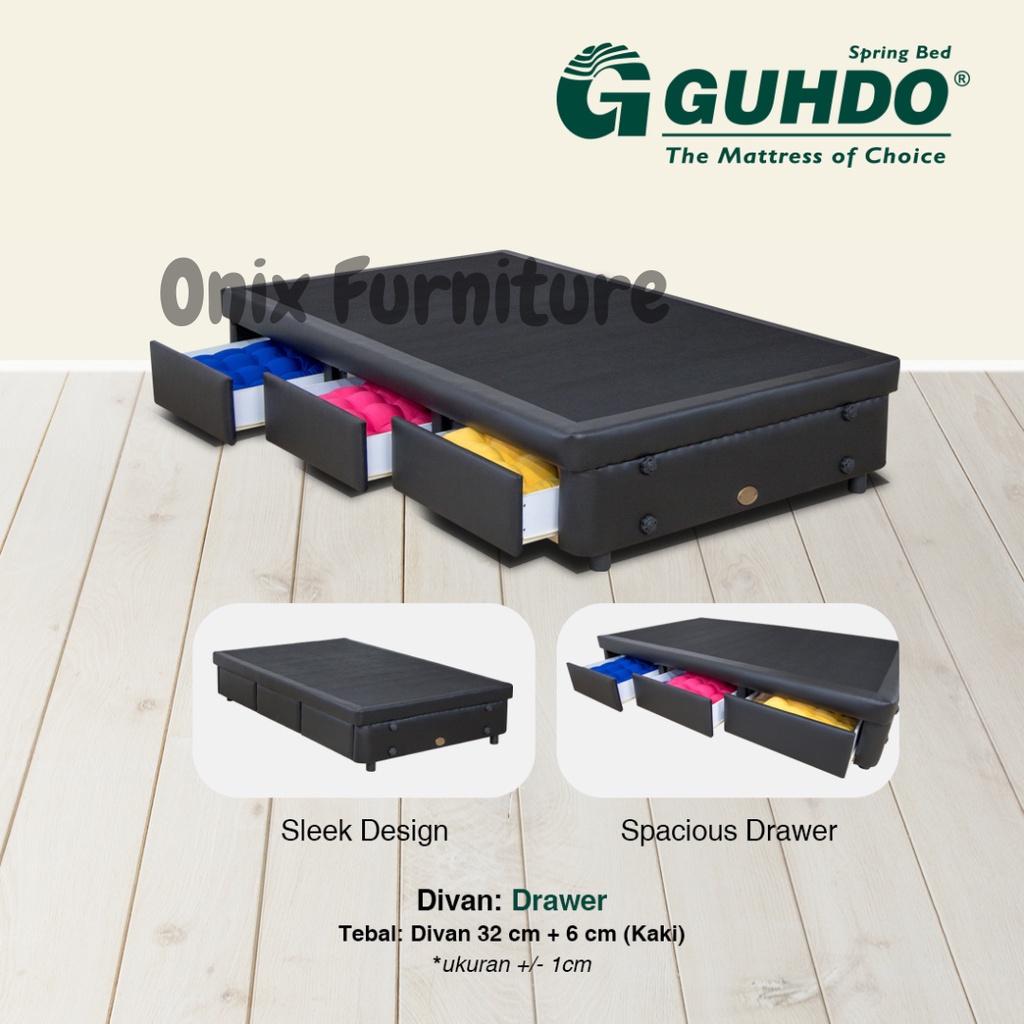 Divan Gudho Base Drawer 120x200 Black