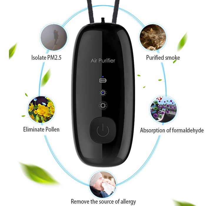 Wearable Air Purifier Necklace Elektronik Ion Negatif USB Pembersih Udara Portable Air Freshener