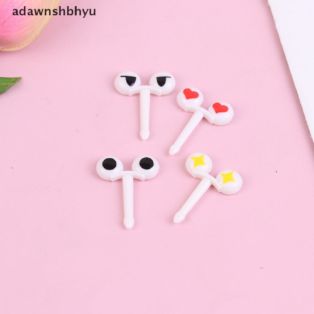 Adawnshbhyu 10Pcs /Set Mini Lucu Kartun Mata Kawaii Lunch Bento Box Makanan Buah Picks Garpu ID