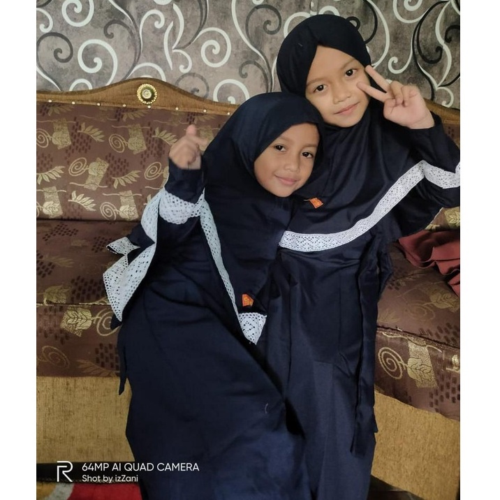 GAMIS ANAK SYARI Ayana 1-8 Tahun Jilbab Hijab Kerudung Setelan Set Perempuan Cewek Balita Kecil Remaja Tanggung Dress Tunik Abaya Baju Pakaian Muslim Muslimah Katun Polos Murah Warna Pink Biru Dongker Coklat Mocca Terbaru2023 Usia Umur Kelas 2 3 4 5 6 7