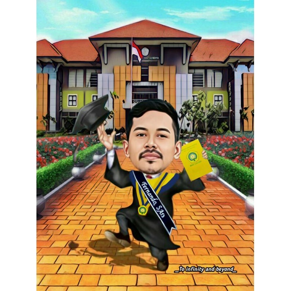 edit foto wisuda, edit foto karikatur wisuda, hadiah wisuda