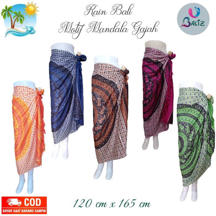 Kain Kain Bali Pantai / Kain Bali Motif Mandala Gajah Baru / Sarung Bali