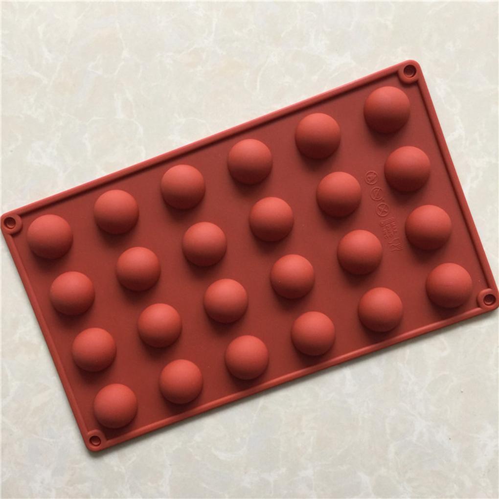 24 Cavity DIY Setengah Lingkaran Cetakan Kue Gula Coklat Jelly Cetakan Kue Gula Craft Tools Fondant Cake Tray
