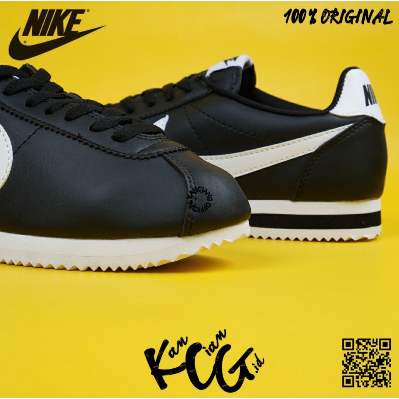 Sneakers Original Made In Indonesia 100% Cortez Classic Black White Original Bnib