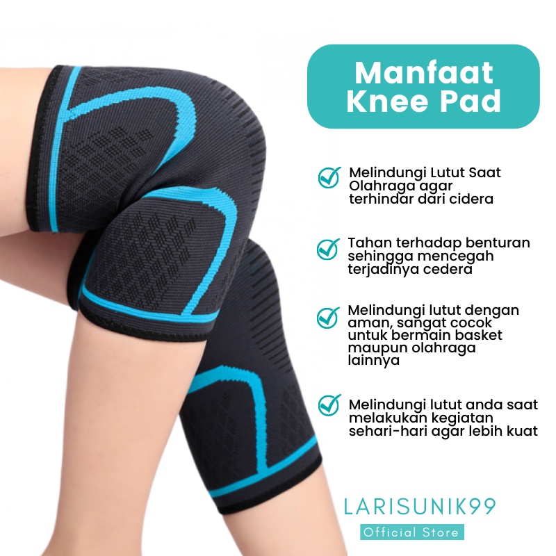 Deker Lutut Perlengkapan Olahraga Fitness Knee Compression Pad Support Elastis Pelindung Lutut