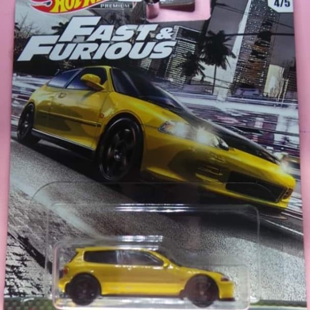 Hot Wheels Fast Furious Honda Civic EG Kuning