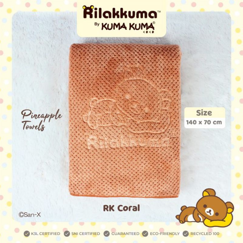 Rilakkuma By Kuma Kuma Handuk Pineapple 140x70 Cm / Handuk Bayi Premium Kuma-kuma