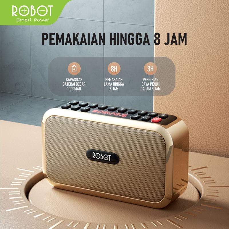 Robot RB200 Bluetooth Speaker With Number Keys &amp; LED Speaker Al-Quran