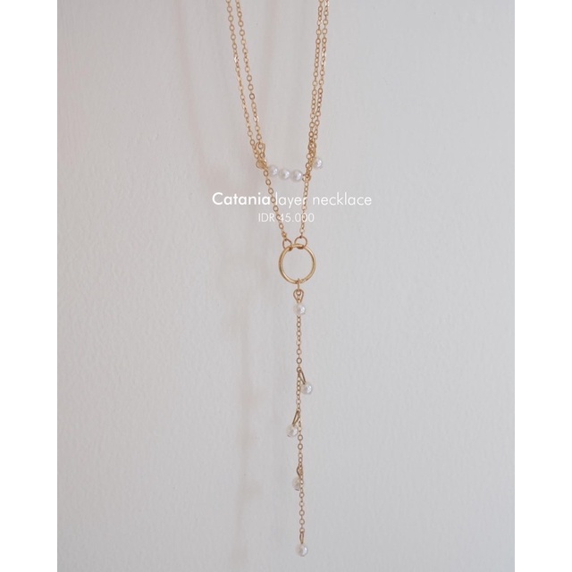 Ark.co - CATANIA layer necklace kalung pearl mutiara fashion wanita tumpuk minimalis