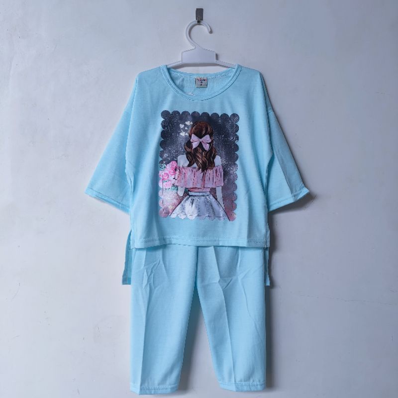 Setelan Oversize SLEBEW viral 3 4 5 6 7 8 9 10 tahun baju anak cewek perempuan terbaru Fatonah Shop pom pom ( SETELAN slebew GirLsJAPAN )