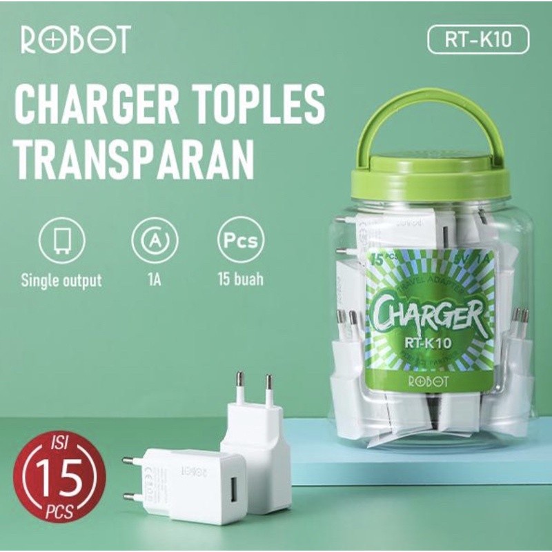 CHARGER ROBOT RT-K10 OUTPUT 1A / KEPALA CHARGER ROBOT RT-K10 1A