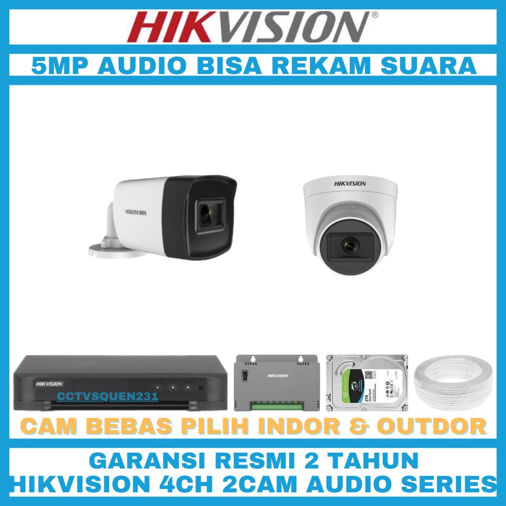 PAKET CCTV HIKVISION 5MP 4 CHANNEL 2 CAMERA TURBO HD AUDIO SERIES