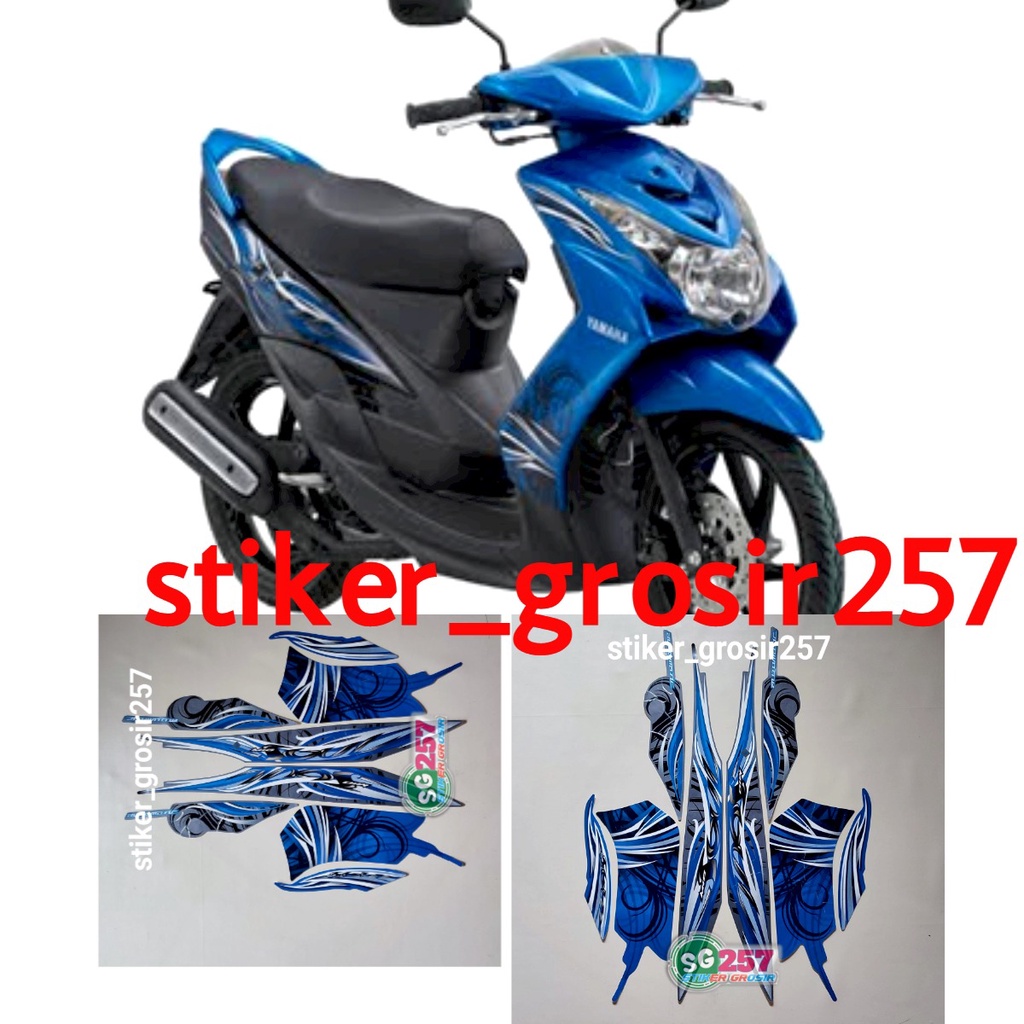 STIKER STRIPING LIS LES BODY YAMAHA MIO SOUL 2009 BIRU