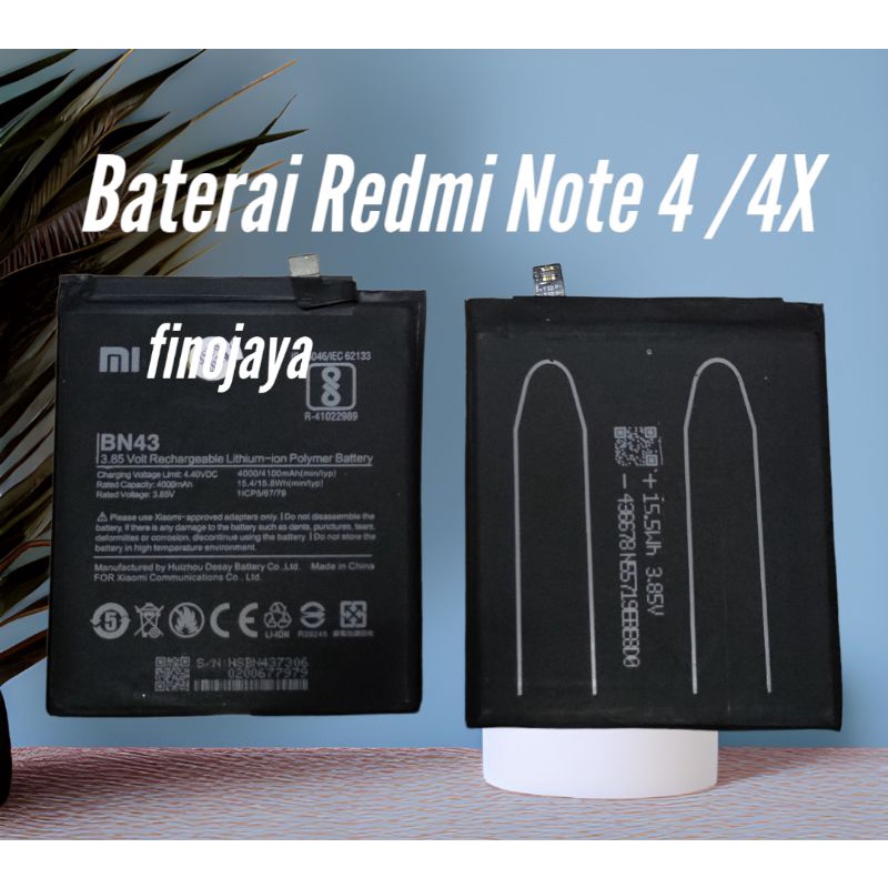 Baterai Tanam Xiaomi Redmi Note 4 Redmi Note 4X Battery Battari BN43